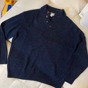 Enzo Mantovani Sweater Mens Medium Wool Long Sleeve Dark Navy Blue